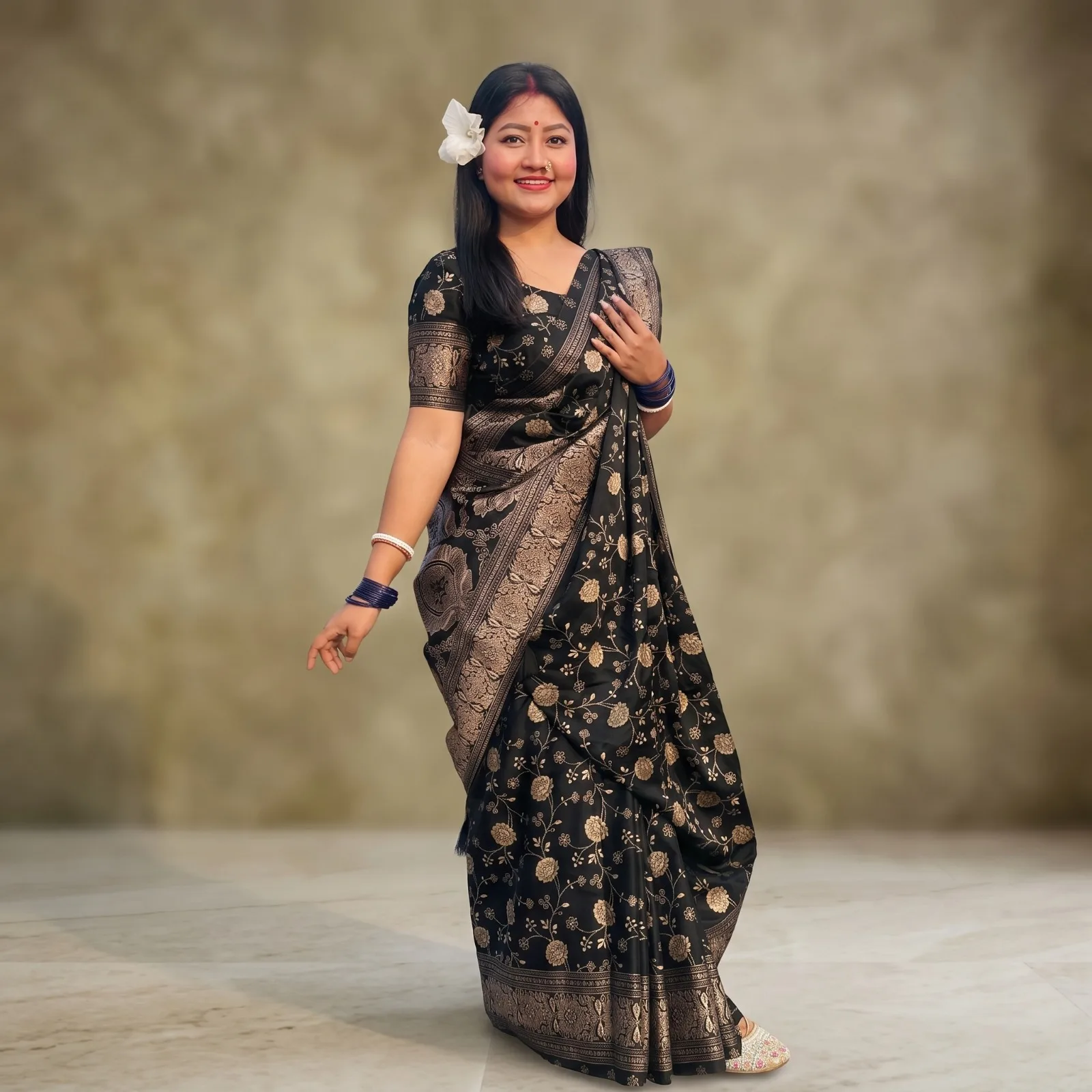 Japani Silk Skin Print Sharee