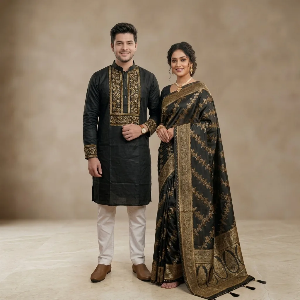 Couple Sharee with Panjabi