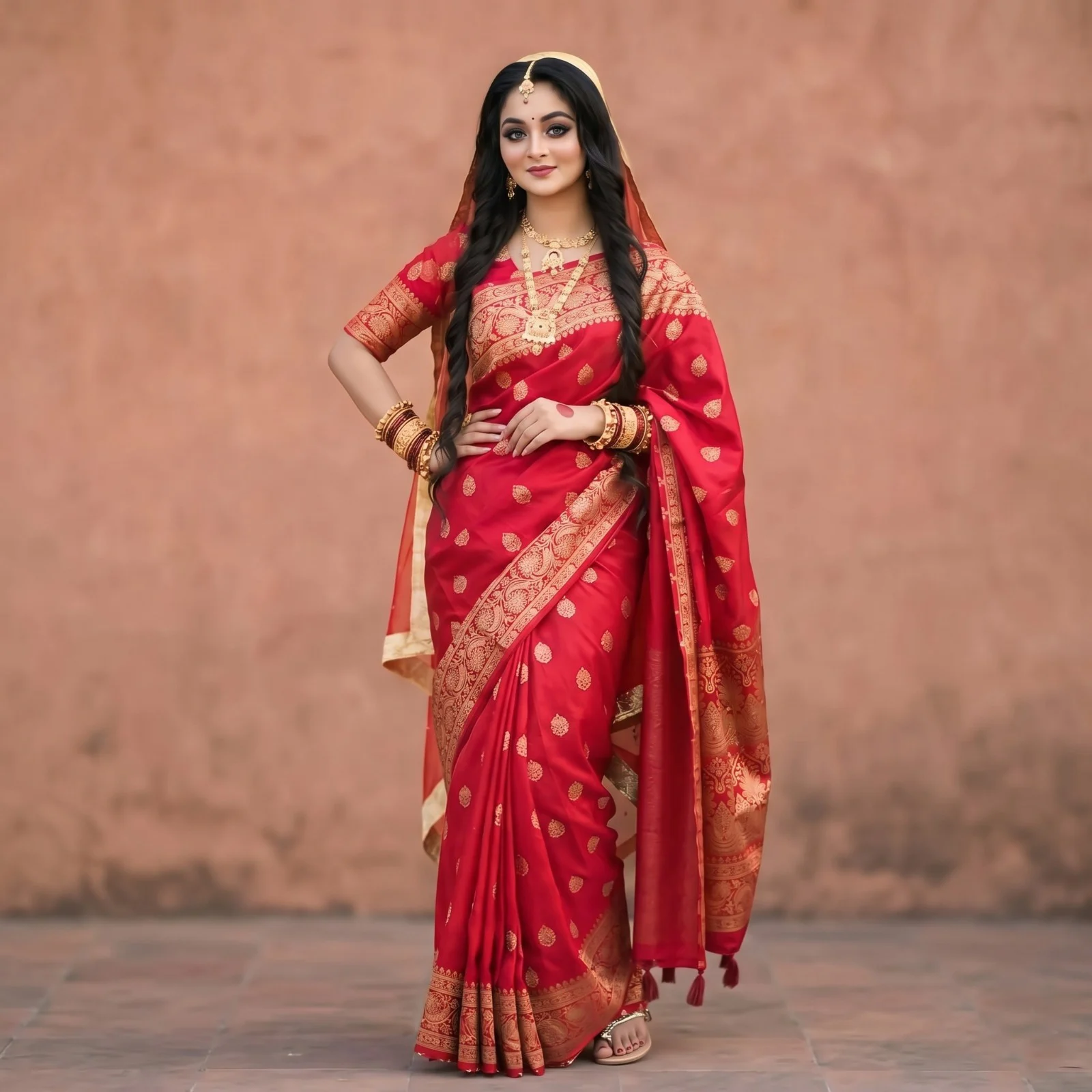 Japani Silk Skin Print Sharee with Blouse Piece