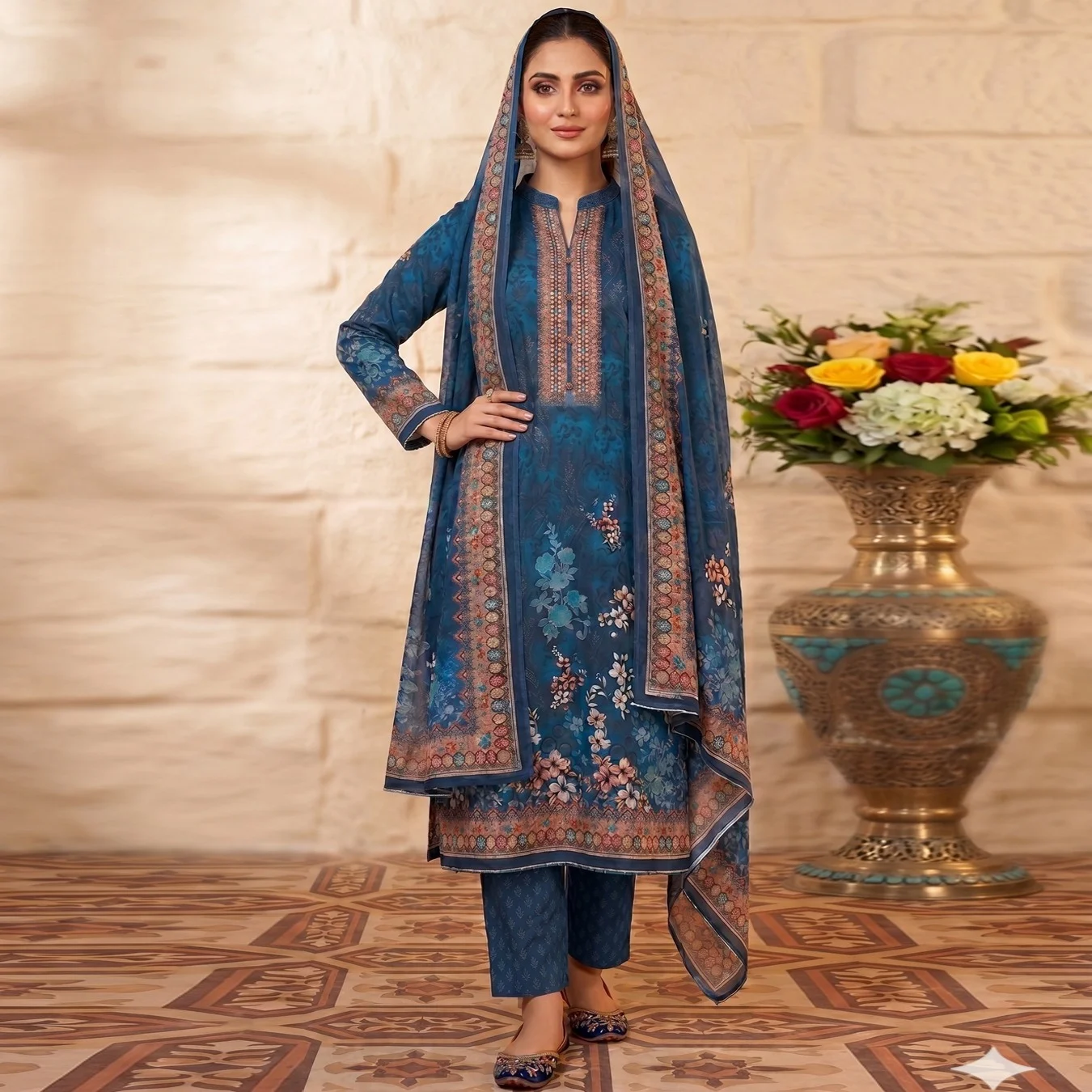 Unstitch Printed Three Piece