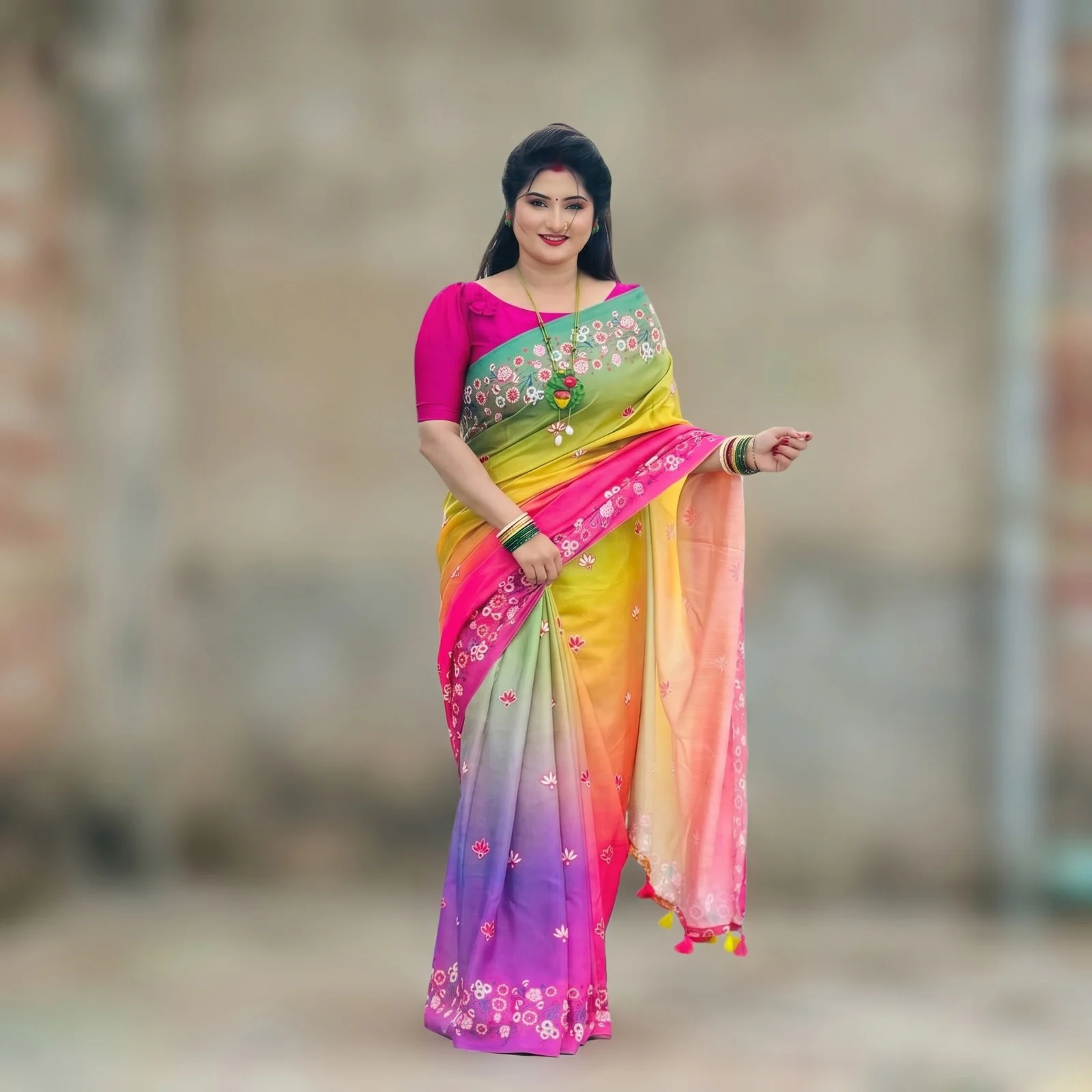 Japani silk saree with blause pcs
