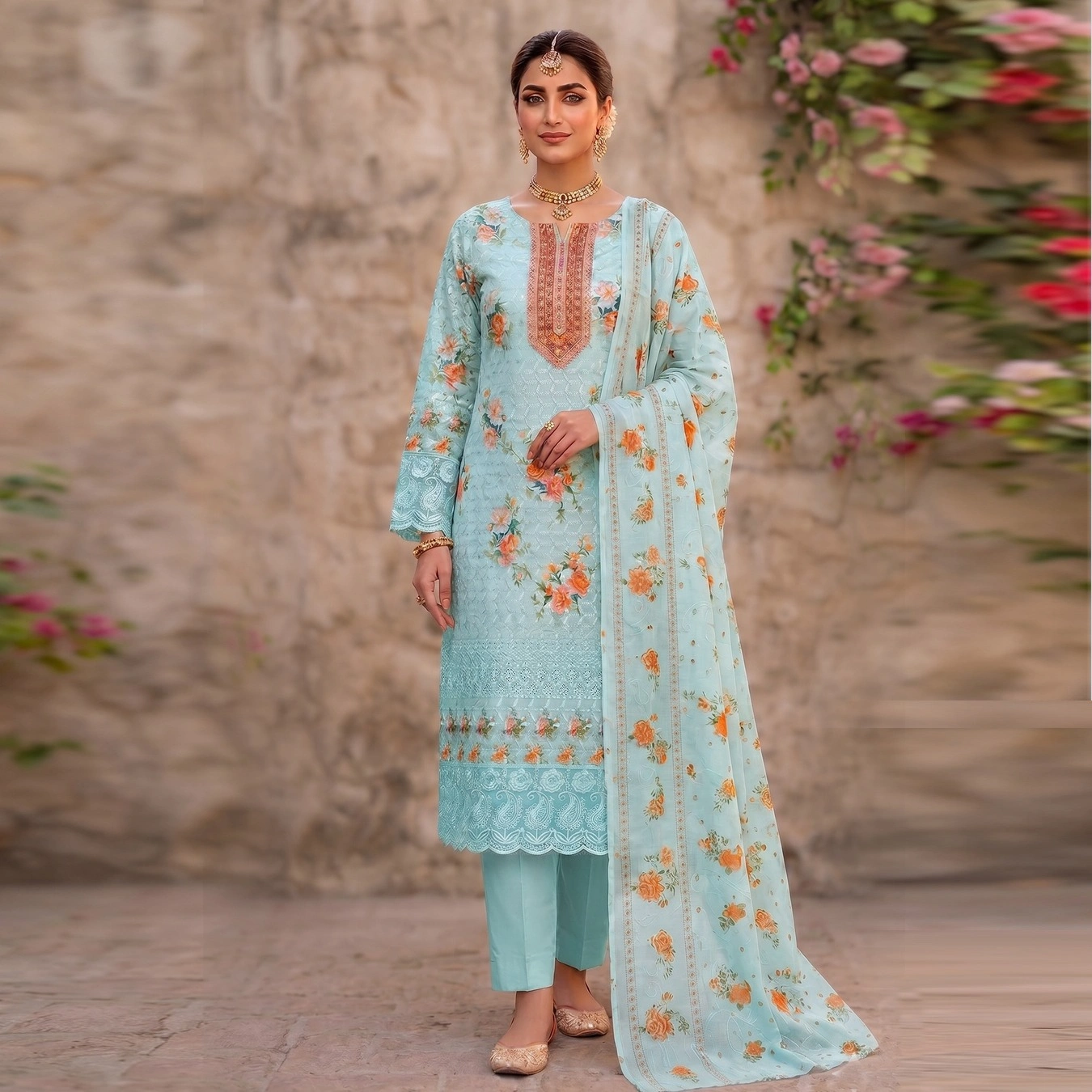 Unstitch Printed Three Piece