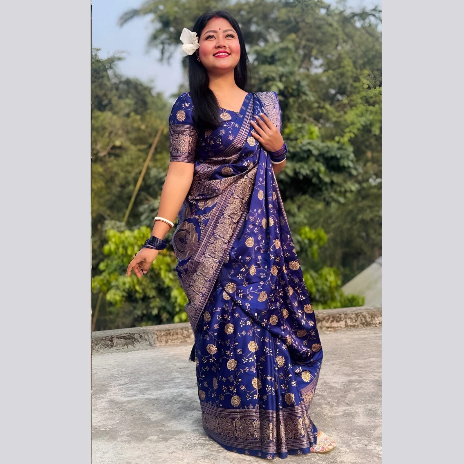 Japani Silk Skin Print Sharee