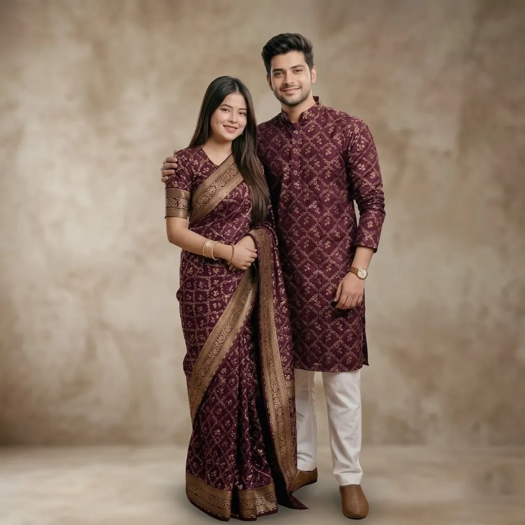 Couple Sharee with Panjabi