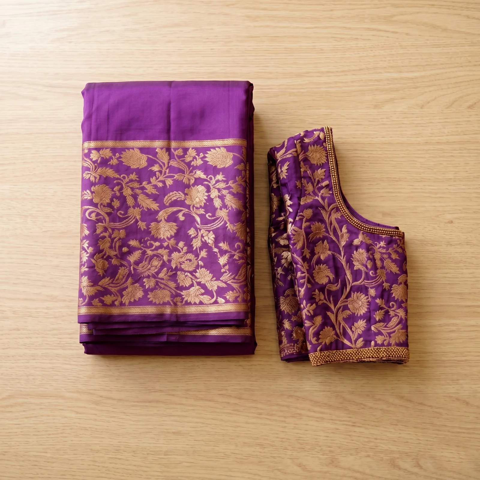Rupkotha Katan Saree with Matching Blouse Piece