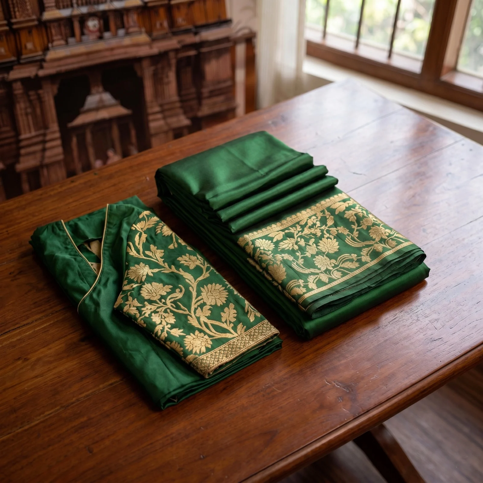 Rupkotha Katan Saree with Matching Blouse Piece