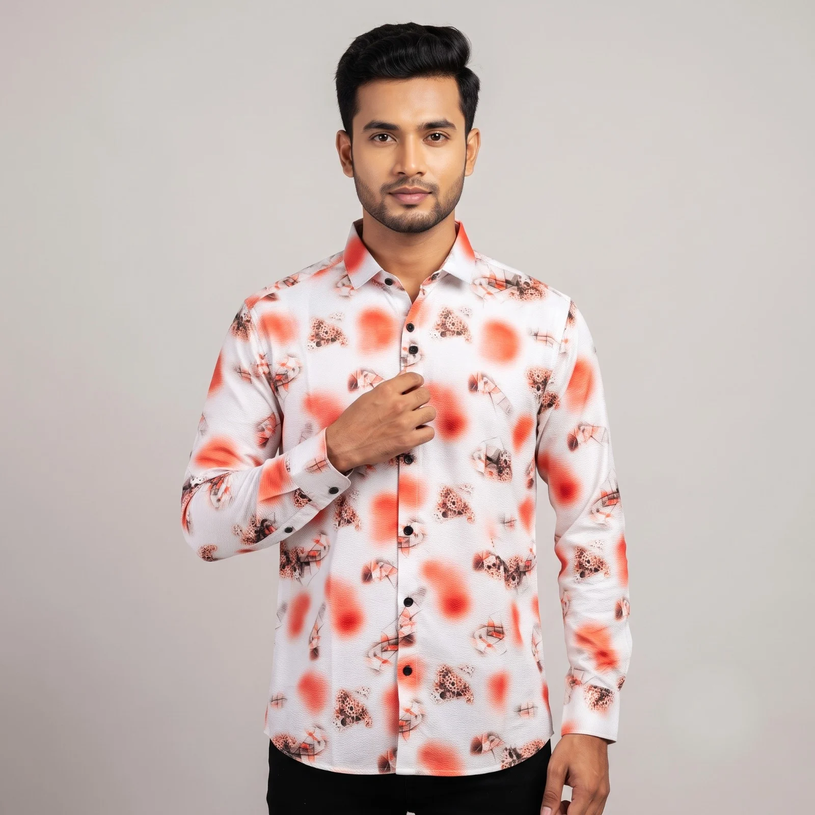 Artistic Abstract Print Casual Shirt