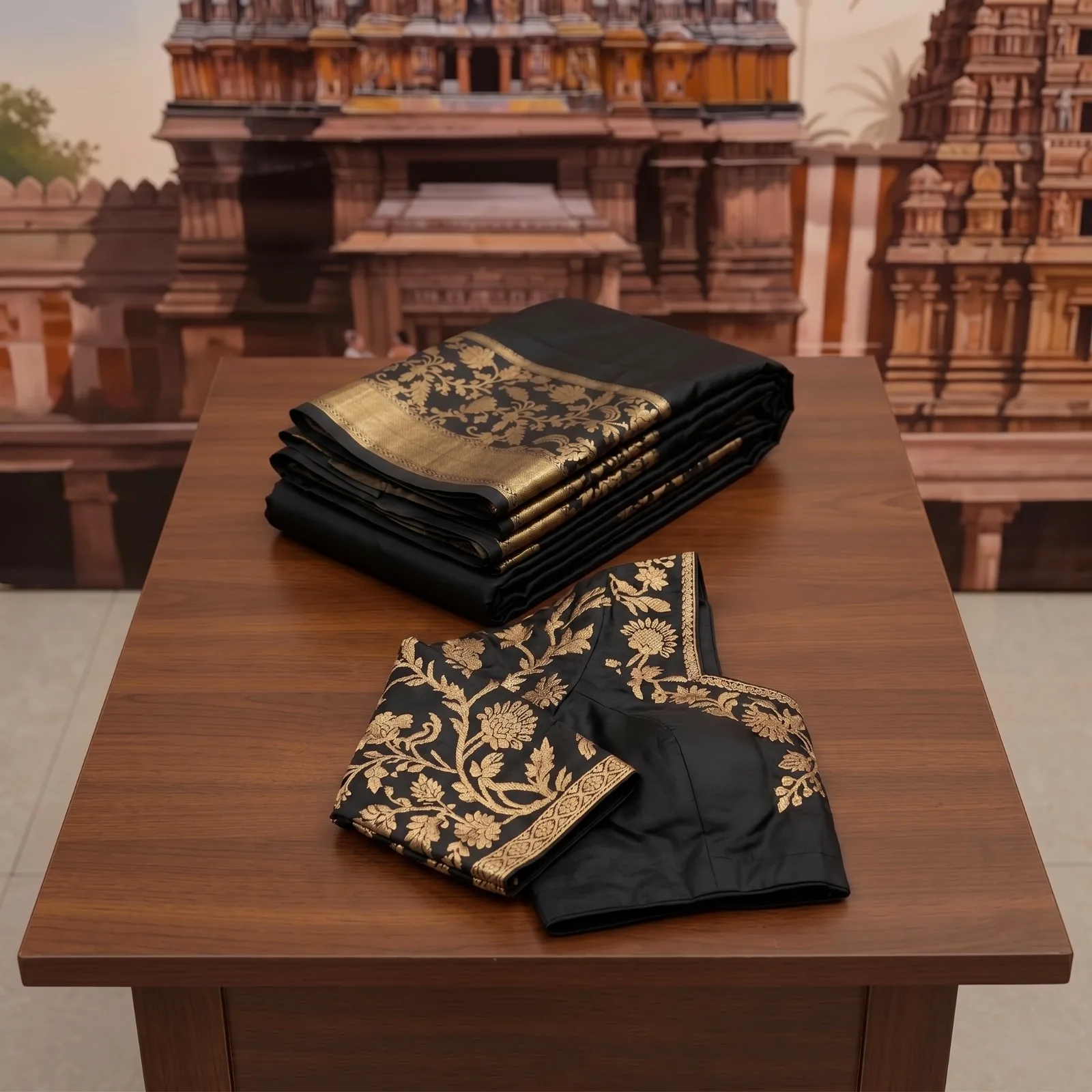Rupkotha Katan Saree with Matching Blouse Piece
