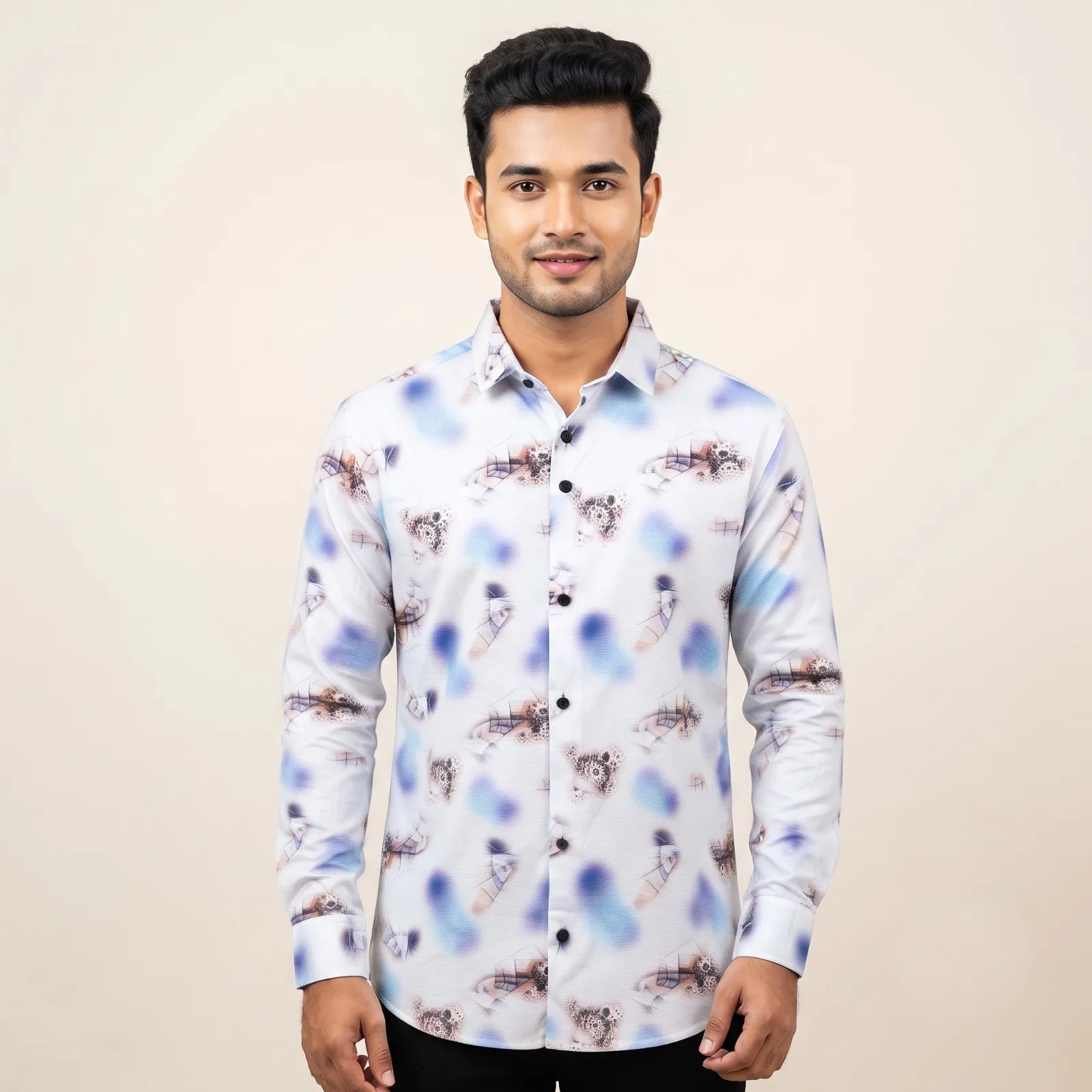 Artistic Abstract Print Casual Shirt