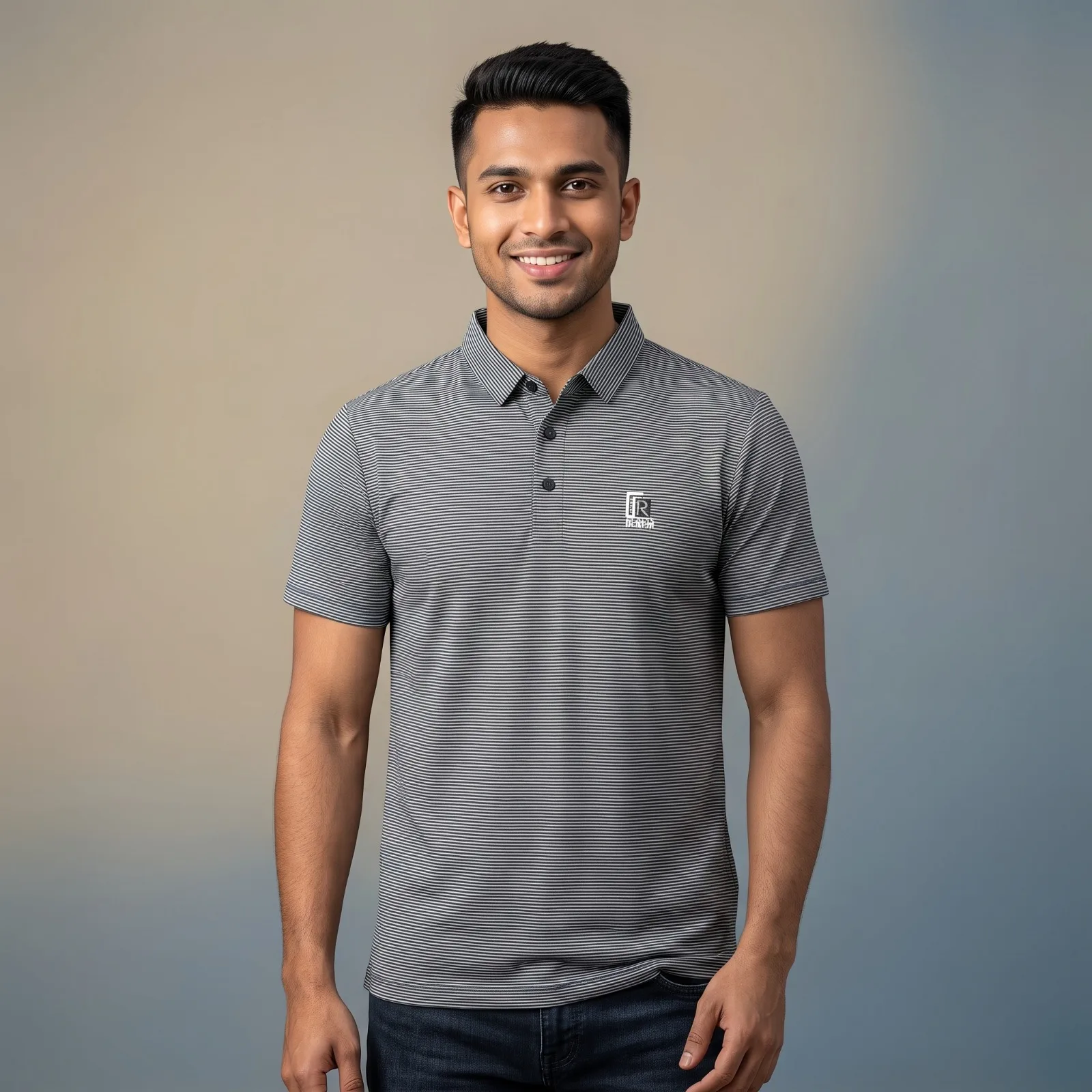 Premium Soft China  Micro-Striped Polo T-Shirt for Men