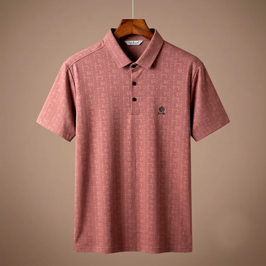 Premium Geometric Pattern Jacquard Polo Shirt