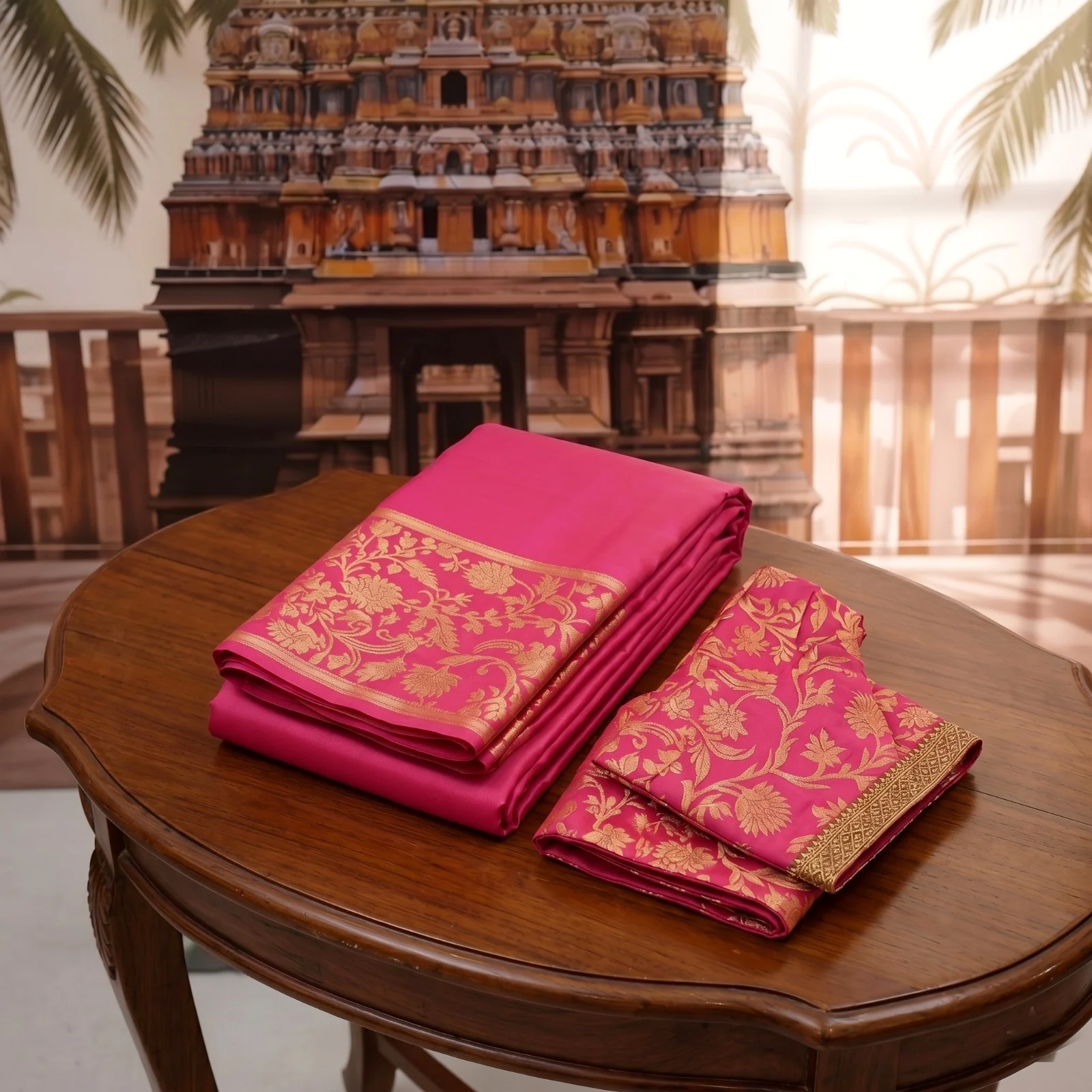 Rupkotha Katan Saree with Matching Blouse Piece