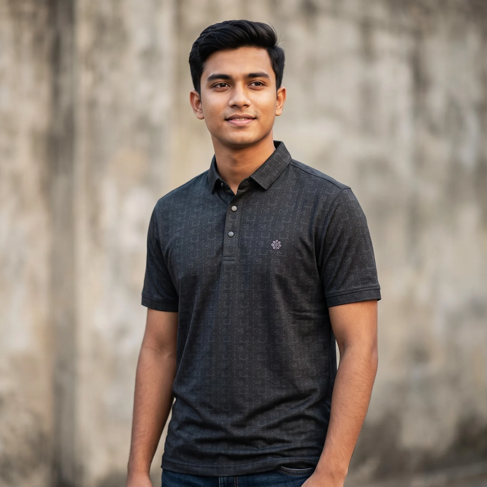 Premium Geometric Pattern Jacquard Polo Shirt