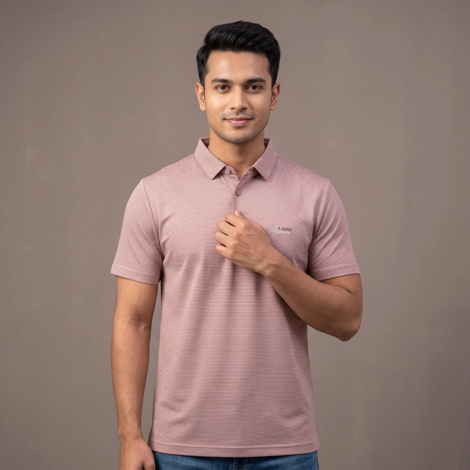 Men’s Premium Micro-Striped Soft China Polo Shirt