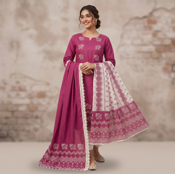 Ready-Made Printed Three Piece Set