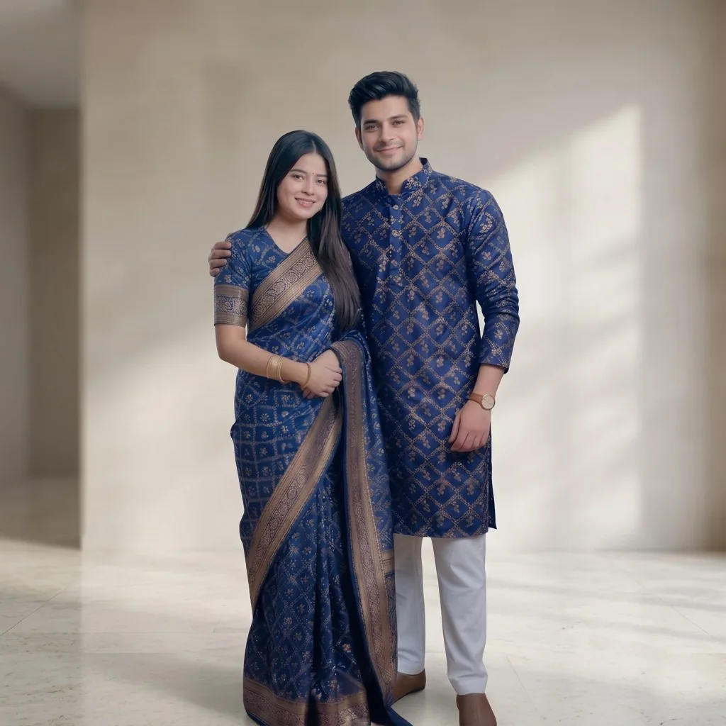 Couple Sharee with Panjabi
