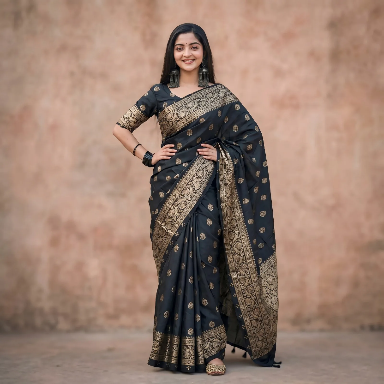 Japanese Silk Skin Print Saree with Blouse Piece